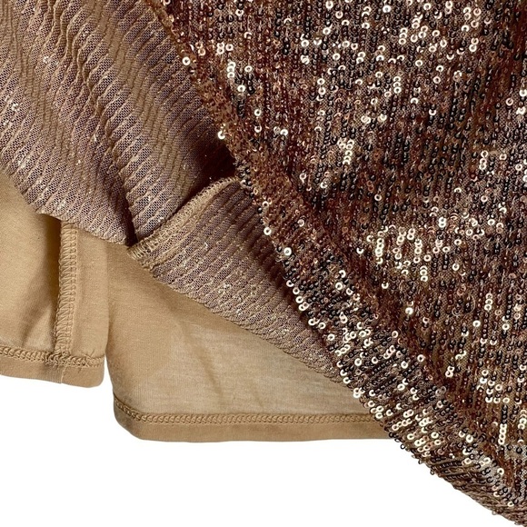 FREE PEOPLE FRIDA BRONZE SEQUIN RUFFLE BUST MINI STRAPLESS PARTY COCKTAIL DRESS - Picture 13 of 17